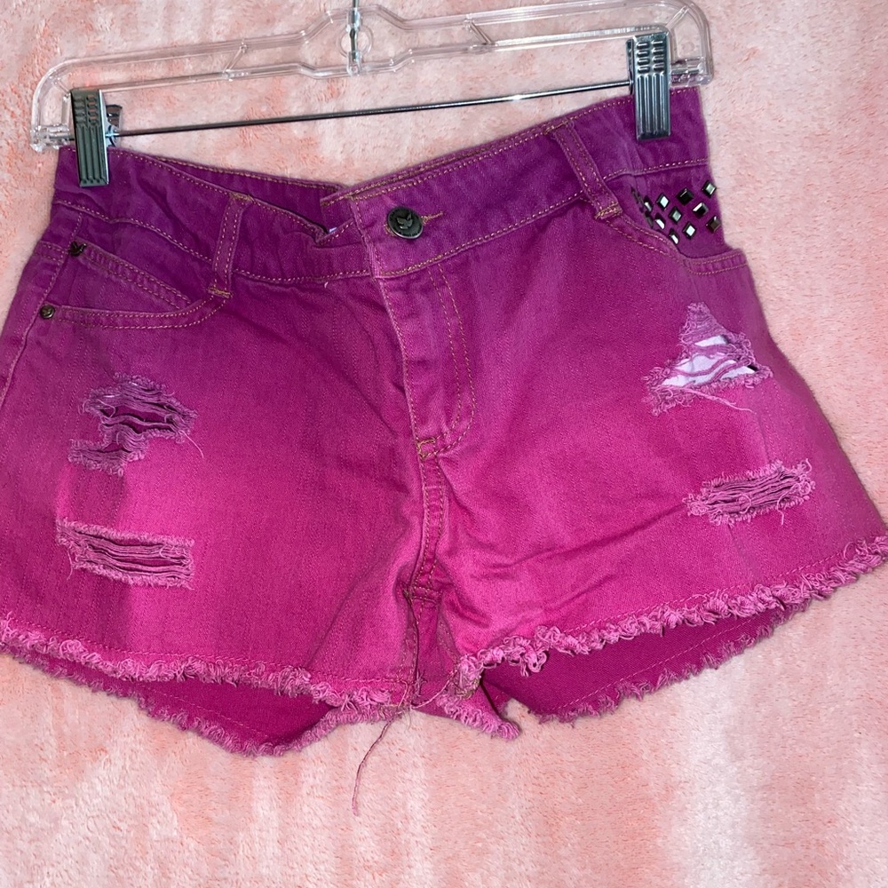 Ripped jean shorts